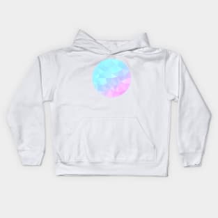 Light Pastel Blue and Pink Abstract Geometric Circle Kids Hoodie